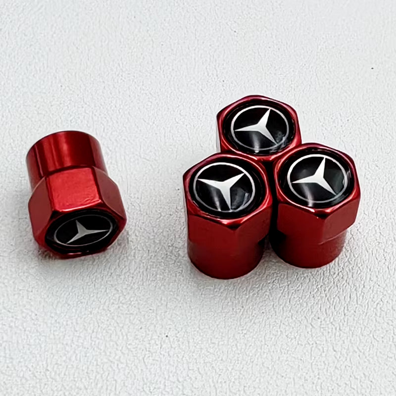 4Pcs Metal Logo Mercedes Benz Emblem Car Tire Valve Caps for Mercedes a B C E S CLA GLA GLB GLC GLE GLS ML GL GLK Accessories