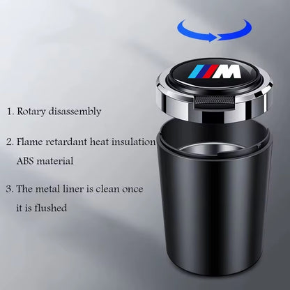 Car Ashtray Cigarette Butt Holder Container Accessories for  M X5 X1 X3 X2 X6 X7 X4 Portable One-Button Opening Car Ash Tray