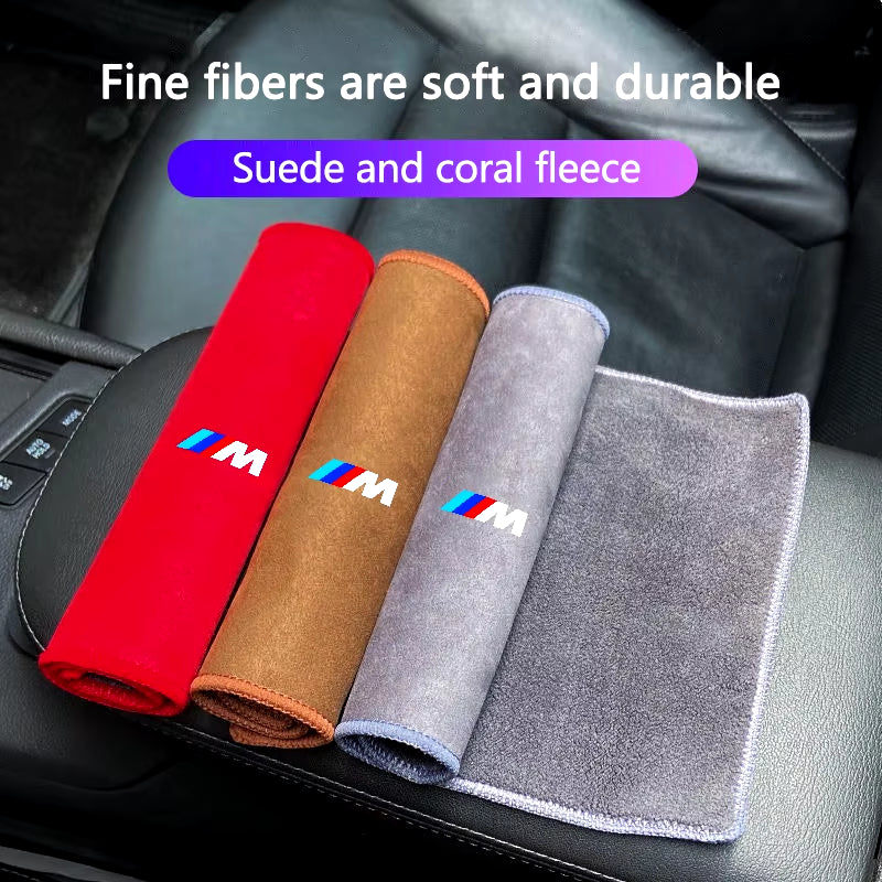 Car Drying Towel Suede Coral Velvet Double-Sided Cleaning Cloth Super Absorbent Rags for  E28 E30 E34 E36 E39 E46 E91 M M3 M5