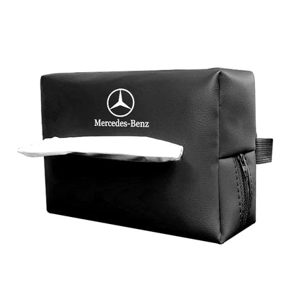 Leather Car Tissue Box Sun Visor Seat Back Hanging Bag Accessories for Mercedes Benz B/C/E/S Class AMG C200L GLC GLE CLA W211