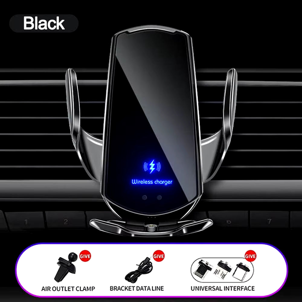 Q3 Smart Sensor Car Phone Wireless Charger 15W Fast Charging Auto-Clamping Car Phone Holder for Iphone and All Qi Enable Android