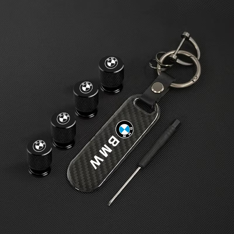 Car Badge Wheel Tire Valve Cap with Keychain Logo Keyring for  E34 E36 E60 E90 E46 E39 F20 F30 X5 X6 M3 M5 M6 E71 Accessories