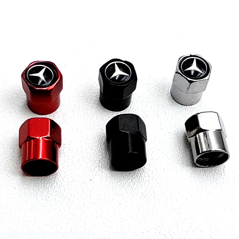 4Pcs Metal Logo Mercedes Benz Emblem Car Tire Valve Caps for Mercedes a B C E S CLA GLA GLB GLC GLE GLS ML GL GLK Accessories