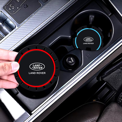 2PCS Car Coasters Water Cup Slots Non-Slip Mat Waterproof Cup Pad for  Sport Range Rover 2 Freelander Defender Evoque