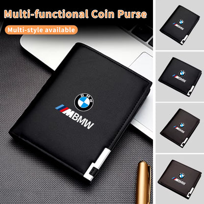 Car Logo Wallet Fashion Leather Short Card Holder Accessories for  X1 X3 X5 E39 F20 E60 F30 E87 E70 E91 E30 M3 M5 X6 X4 X7