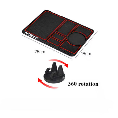 1PC Anti-Slip Mat for Car Car Storage Mat Multi-Functional 360 Degree Rotating Navigation Support Instrument Pad Car Gadget