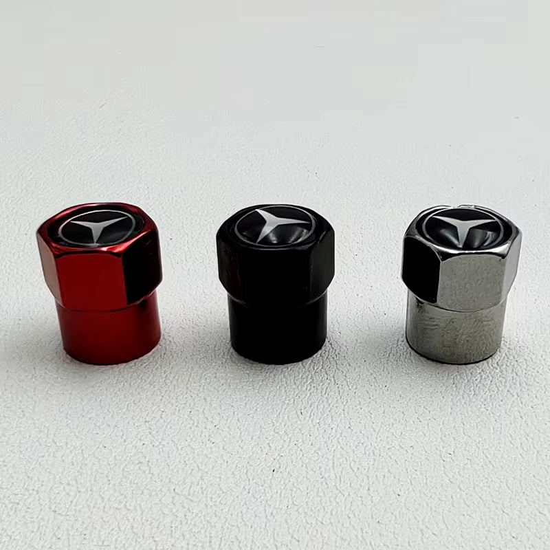 4Pcs Metal Logo Mercedes Benz Emblem Car Tire Valve Caps for Mercedes a B C E S CLA GLA GLB GLC GLE GLS ML GL GLK Accessories