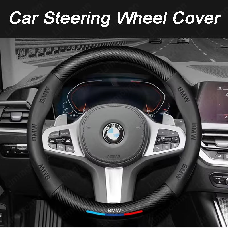 For  E46 E90 E60 F10 F30 E39 E36 F20 E87 F20 F40 E88 M Performance M2 M3 M4 M5 M6 3D Embossing Car Logo Steering Wheel Cover