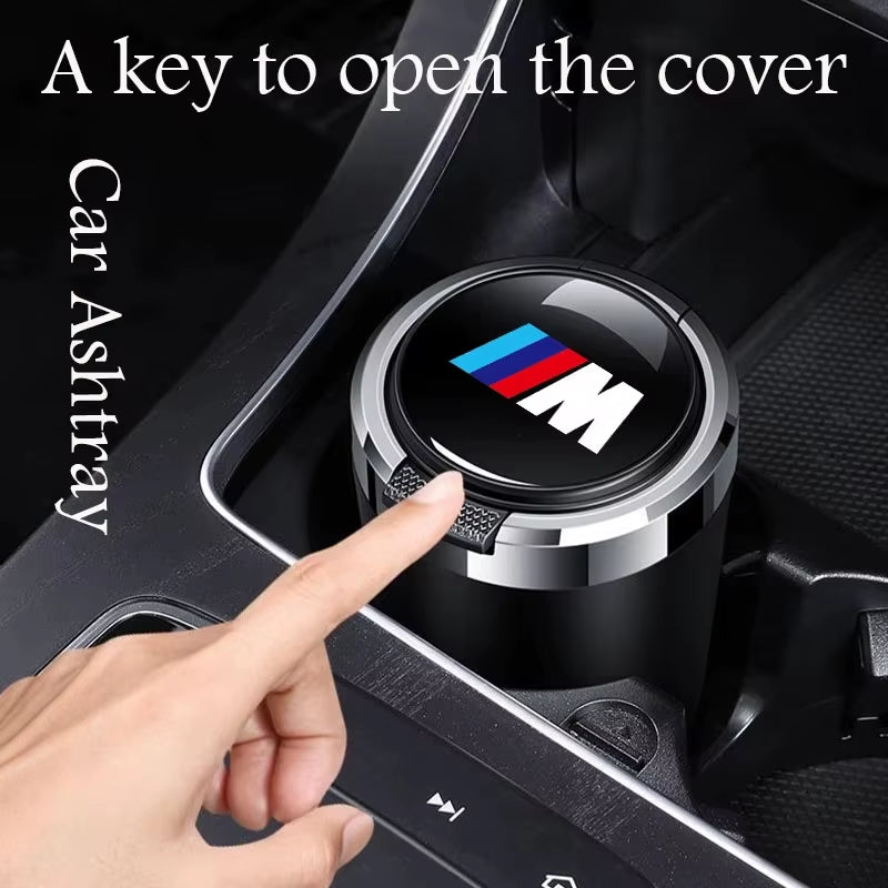 Car Ashtray Cigarette Butt Holder Container Accessories for  M X5 X1 X3 X2 X6 X7 X4 Portable One-Button Opening Car Ash Tray