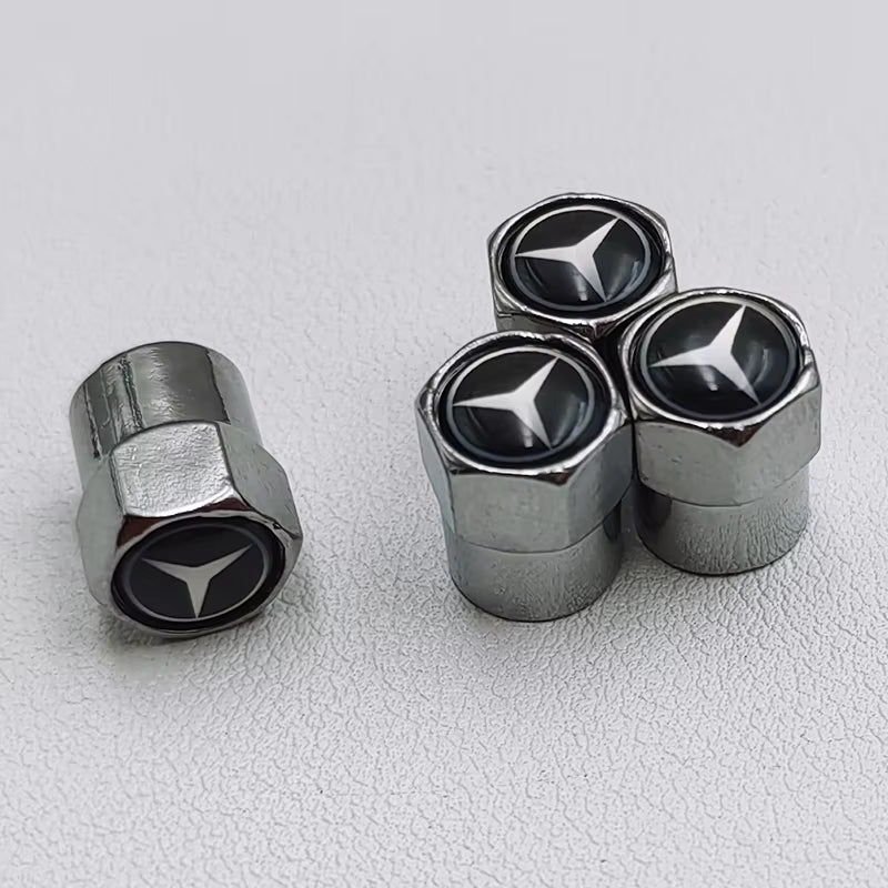 4Pcs Metal Logo Mercedes Benz Emblem Car Tire Valve Caps for Mercedes a B C E S CLA GLA GLB GLC GLE GLS ML GL GLK Accessories